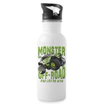 Camion monstre tout-terrain - Gourde avec paille intégrée - blanc - Droite