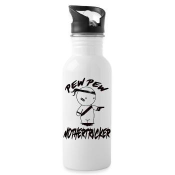 PEW PEW Mothertrucker - Trinkflasche mit integriertem Trinkhalm - Weiß - Rechts