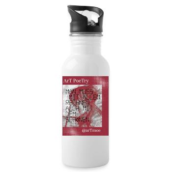 Collection ArtPoeTry - Trinkflasche mit integriertem Trinkhalm - Weiß - Rechts