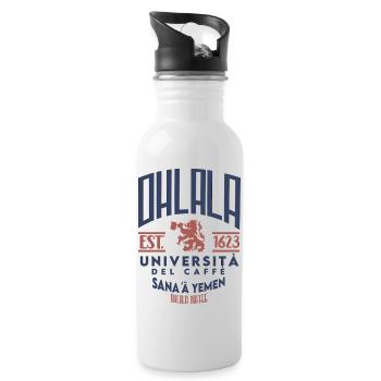 Ohlala University Coffee Universita del Café (I) - Trinkflasche mit integriertem Trinkhalm - Weiß - Rechts