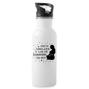 Schwangerschaft Schwanger Baby Geburt Quarantäne - Trinkflasche mit integriertem Trinkhalm - Weiß - Rechts