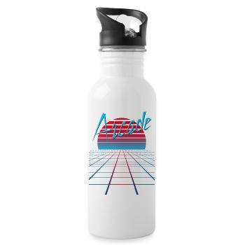 NERDY forever - Arcade - Trinkflasche mit integriertem Trinkhalm - Weiß - Rechts