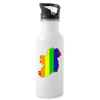 Ireland Pride - Water bottle with straw - white - Right
