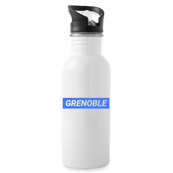 Grenoble France - Gourde avec paille intégrée - blanc - Droite