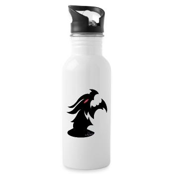 Dragon noir - Gourde avec paille intégrée - blanc - Droite