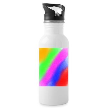 Peace and love - Trinkflasche mit integriertem Trinkhalm - Weiß - Rechts