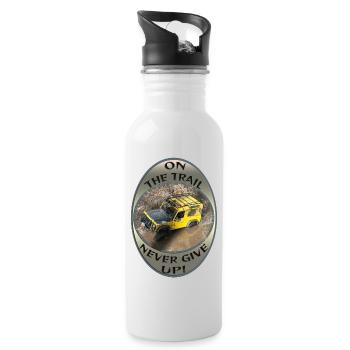 RC Car auf dem Trail - Trinkflasche mit integriertem Trinkhalm - Weiß - Rechts