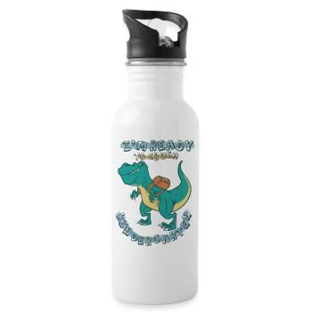 Bereit für den Kindergarten - Trinkflasche mit integriertem Trinkhalm - Weiß - Rechts