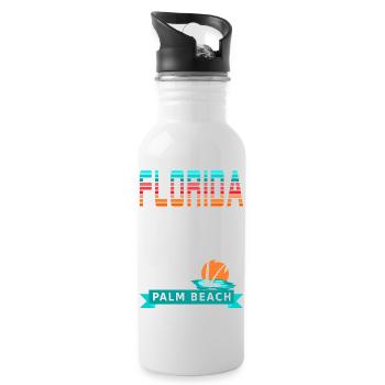 Florida USA - Palm Beach - Water bottle with straw - white - Right