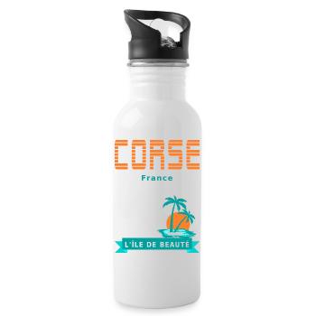 Korsika - die Insel der Schönheit - Trinkflasche mit integriertem Trinkhalm - Weiß - Rechts