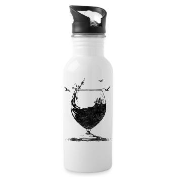 Schiffchen - Trinkflasche mit integriertem Trinkhalm - Weiß - Rechts