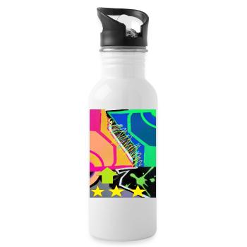 Graffiti Flag 1 - Water bottle with straw - white - Right