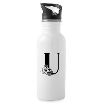 Letter u - Water bottle with straw - white - Right