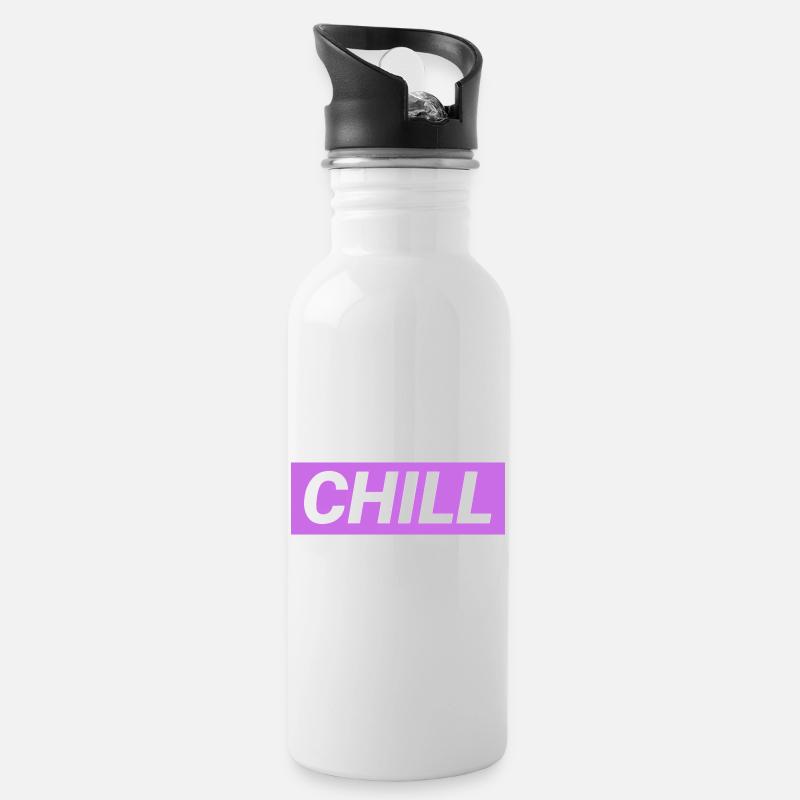 Chill doch - Trinkflasche mit integriertem Trinkhalm - Weiß