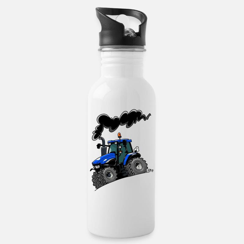 BlueTractor TM120 - Gourde avec paille intégrée - blanc