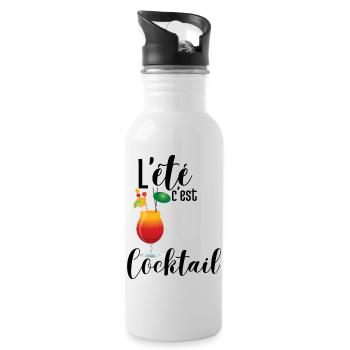 L'été c'est cocktail - Gourde avec paille intégrée - blanc - Droite