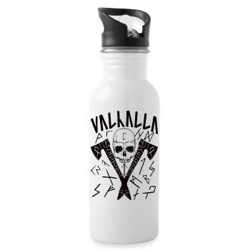 Valhalla Runes - Trinkflasche mit integriertem Trinkhalm - Weiß - Rechts