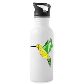 Hummingbird geometric - Water bottle with straw - white - Right