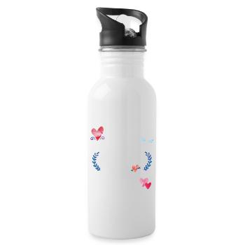 She Has Fire In Her Soul And Grace In Her Heart - Water bottle with straw - white - Right