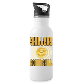 Lustiges Bitcoin und Kryptowährung Investor HODL - Trinkflasche mit integriertem Trinkhalm - Weiß - Rechts