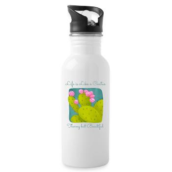 Prickly pear. Opuntie - Water bottle with straw - white - Right
