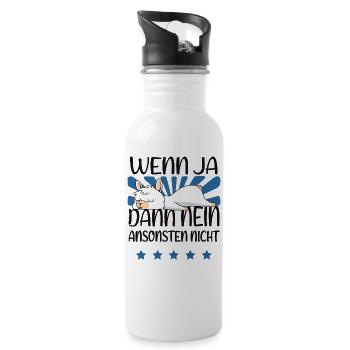 Baby Lama Schlafen Alpaka Schlafanzug Geschenk - Trinkflasche mit integriertem Trinkhalm - Weiß - Rechts