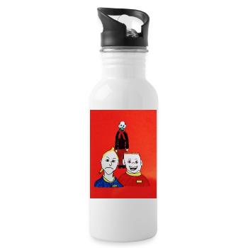 Mars-Lars & Mondimond / Der Fremde - Trinkflasche mit integriertem Trinkhalm - Weiß - Rechts