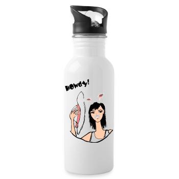 Hello! - Water bottle with straw - white - Right