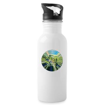 T-Shirt aus dem Hansapark - Trinkflasche mit integriertem Trinkhalm - Weiß - Rechts