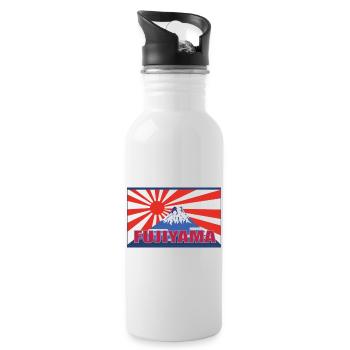 Fujiyama the highest mountain Japan - cool Fuji shirt - Water bottle with straw - white - Right