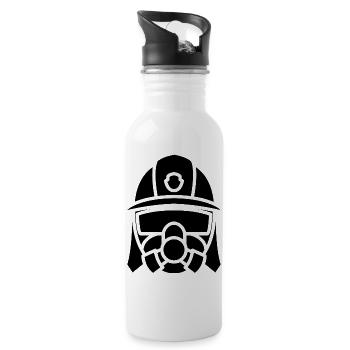 Feuerwehr Helm - Trinkflasche mit integriertem Trinkhalm - Weiß - Rechts