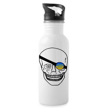 Slava ukraini - Water bottle with straw - white - Right