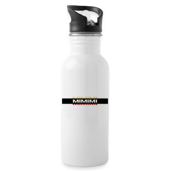MIMIMI Dreifarbig Logo - Trinkflasche mit integriertem Trinkhalm - Weiß - Rechts