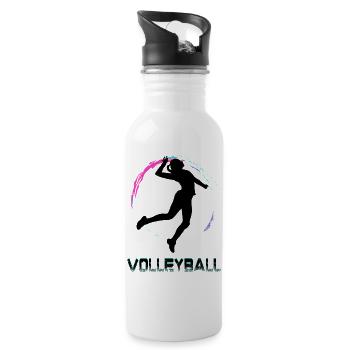 Volley-ball - Gourde avec paille intégrée - blanc - Droite