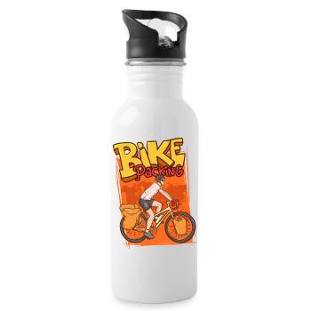 bike packing.bike tour aventure avec panier - Gourde avec paille intégrée - blanc - Droite