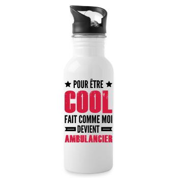 cool et ambulancier / citation ambulancier - Gourde avec paille intégrée - blanc - Droite