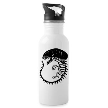 Squelette de monstre extraterrestre noir - Gourde avec paille intégrée - blanc - Droite