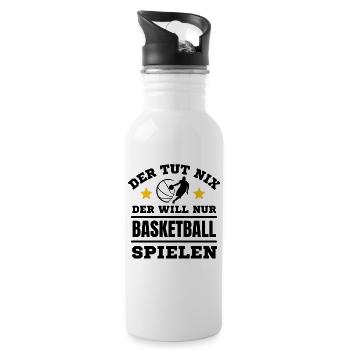 Basketball Spielen Spieler Basketball Liebhaber - Trinkflasche mit integriertem Trinkhalm - Weiß - Rechts