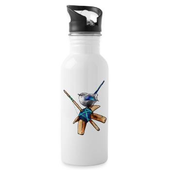 Ich liebe Handspinnen - Trinkflasche mit integriertem Trinkhalm - Weiß - Rechts