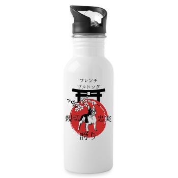 Français Bulldog Japon Kanji Style - Gourde avec paille intégrée - blanc - Droite