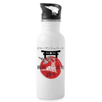 Berger allemand Japon Kanji Style - Gourde avec paille intégrée - blanc - Droite