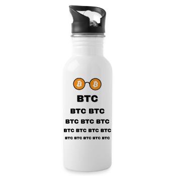 Bitcoin Lunette - Gourde avec paille intégrée - blanc - Droite