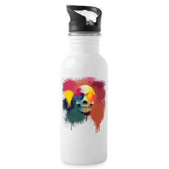 rainbow skull - Gourde avec paille intégrée - blanc - Droite