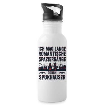 Romantische Spaziergänge Halloween Kostüm Lustig - Trinkflasche mit integriertem Trinkhalm - Weiß - Rechts