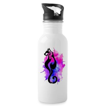 Cat Ink - Water bottle with straw - white - Right