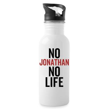Kein Jonathan Kein Leben - Trinkflasche mit integriertem Trinkhalm - Weiß - Rechts
