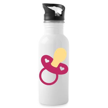 Idée cadeau naissance bébé 2025 - Gourde avec paille intégrée - blanc - Droite