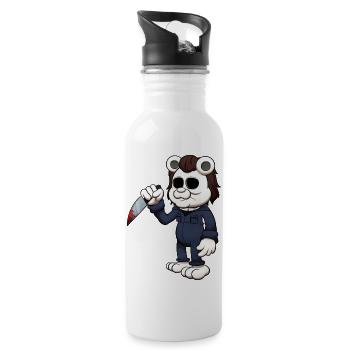 Teddy Bear Killer - Water bottle with straw - white - Right