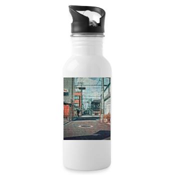 Vintage 90er Jahre Japan Schulfahrt Malerei Japan Liebhaber - Trinkflasche mit integriertem Trinkhalm - Weiß - Rechts