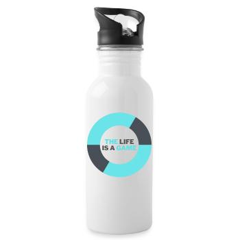 THE LIFE IS A GAME - Water bottle with straw - white - Right